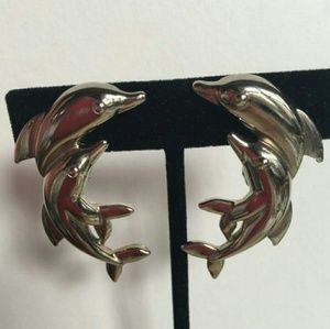 Vintage Dolphin Clip On Earings by Avon